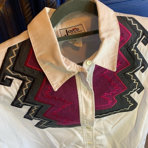 Vintage Joyce Sportsware Western Top Blouse Sz 12 Button Down - Picture 2 of 4
